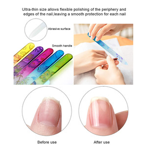 5.5 'lime à ongles en verre de cristal imprimé floral, outils d'art d'ongle de manucure en verre durable coloré entièrement imprimé - Product Image 5