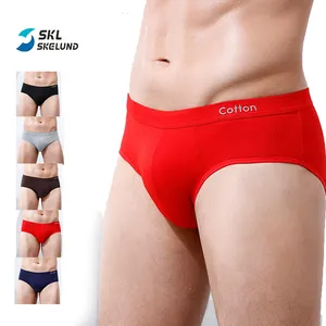 Calzoncillos clásicos de algodón para hombre, ropa interior de tiro medio, transpirable, de Color sólido