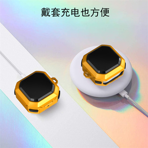 Funda de armadura protectora para auriculares de alta resistencia para <span class=keywords><strong>Samsung</strong></span> Galaxy Buds 2 Pro / Buds FE Live auriculares TPU + PC cubierta con llavero de gancho - Product Image 5