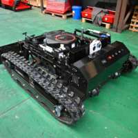 Robot pemotong rumput pengendali jarak jauh pendakian 45 ° dengan salju POW GPS mendorong sendiri mesin pemotong diam Zero-turn harga rendah