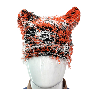 Fantastique chat oreille <span class=keywords><strong>bonnet</strong></span> chapeau pour femmes hommes automne hiver chaud tricot <span class=keywords><strong>avec</strong></span> herbe en détresse conception bas quantité minimale de commande pour le sport pour adultes - Product Image 2
