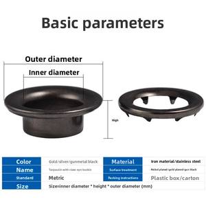 Anillo de remache hueco metálico <span class=keywords><strong>para</strong></span> lona de camión con ojal redondo y botón de garra, <span class=keywords><strong>para</strong></span> orificio de ventilación de lona, hebilla de sujeción <span class=keywords><strong>para</strong></span> toldo y anillo de fijación de tela - Product Image 3