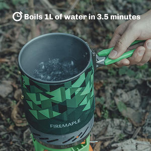 Sistema <span class=keywords><strong>di</strong></span> fornelli da campeggio con stelle fisse X2 per esterni propano in alluminio da campo attrezzi da cucina portatile in stile JetBoil pentola - Product Image 3