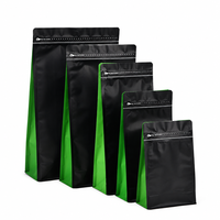 Sachet Doypack personnalisé imprimé à 8 soudures latérales en film composite d'aluminium pour grains de café avec fermeture éclair refermable