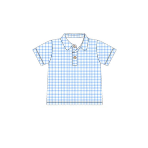 Conjuntos de pantalones cortos casuales personalizados con lazos florales azul cielo para niñas, peleles de burbuja para bebés, camisas para niños, conjuntos a juego para hermanos, de lana peinada. - Product Image 4