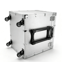 Valise de transport en aluminium argenté avec 4 roues pivotantes, 2 roues à frein et poignée télescopique, valise à roulettes pour équipement