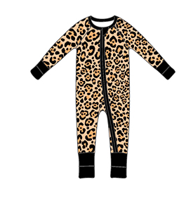 Yihui OEM Custom Baju Tidur Bayi Lengan Panjang Motif Leopard untuk Bayi Perempuan dan Laki-laki Piyama Kasual - Product Image 2
