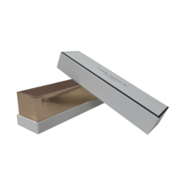 Boîtes cadeaux en carton à deux pièces avec couvercle amovible, en papier fantaisie à grain de bois personnalisé, avec estampage à chaud doré biodégradable et pelliculage mat