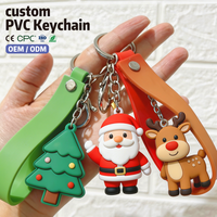 Porte-clés personnalisé en PVC pour sapin de Noël, fabricant OEM, ornement étoile dorée décoré, caoutchouc souple, vente en gros de Noël, directement en vrac