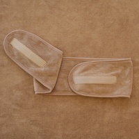 Bandeau réglable kaki en tissu éponge doux pour spa, yoga, douche, maquillage et soin du visage