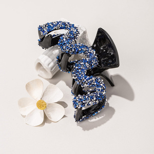 Pinzas de pelo con diamantes de imitación para mujer, pasador de captura de pelo de cristal, pinza de mandíbula acrílica para pelo grueso, pinzas grandes, sujeción fuerte - Product Image 4