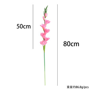 Gladiolus artificiel Ruilisi en soie violette, tige unique, 8 têtes, pour décoration de mariage et accessoires de photographie - Product Image 5