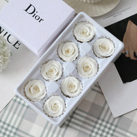 Vente en gros de 8 pièces de grade B 4-5cm, matériel d'affranchissement pour tête de fleur rose éternelle fait à la main pour cadeau de Noël