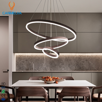 Moderne Populaire Nordique Simple Décor À La Maison Pendentif Lumière Ronde Surround Noir Lustre Restaurant Salon Pendentif Lumières