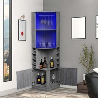 Meuble Bar d'Angle Mural en Bois pour Cuisine, Salon ou Meuble de Rangement pour Vins – Luxe et Moderne