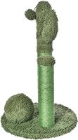 Pour les bases : Griffoir pour chat d'intérieur Cactus à un seul niveau pour chats et chatons avec boule suspendue, grand modèle 27"H, vert