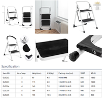 Xinxing 2025 Nouveau Style Échelle en Acier Moderne Capacité de Charge 300kg Échelle Pliante Portable pour Supermarché, Salle de Bain, Extérieur, Escalier