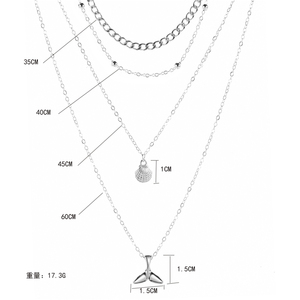 Trendz geométrico collar de aleación de metal de la cadena collar cola de sirena las mujeres - Product Image 6