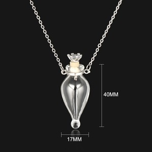 Collier <span class=keywords><strong>de</strong></span> bouteille <span class=keywords><strong>de</strong></span> <span class=keywords><strong>parfum</strong></span> d'huile essentielle d'acier inoxydable <span class=keywords><strong>de</strong></span> fiole en verre <span class=keywords><strong>de</strong></span> Murano populaire pour des femmes - Product Image 5