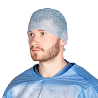 Spunlace kualitas tinggi Scrub Non Woven warna Solid tutup rambut medis sekali pakai untuk dokter