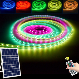 Bandes lumineuses <span class=keywords><strong>LED</strong></span> solaires extérieures étanches pour la décoration de villas, jardins, auvents, éclairage architectural paysager, bandes lumineuses néon RGB - Product Image 1