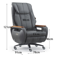 Chaise de bureau électrique de luxe tendance 2026 pour PDG avec repose-pieds, en cuir véritable, chaise de bureau ergonomique inclinable pour grand patron