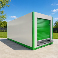Conteneur de stockage en acier démontable, unité de stockage modulaire en kit avec porte enroulable pour stockage extérieur