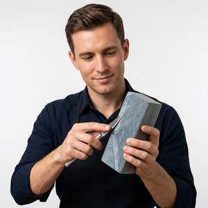 Pierre à aiguiser rectangulaire grise multi-grains, aiguiseurs manuels en acier durables, lavage à la main uniquement - Product Image 1