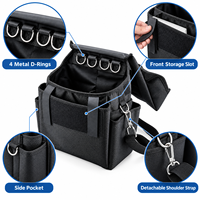 Sac à bandoulière pour électricien, robuste, personnalisé avec logo, multi-poches, pochette pliable avec 4 anneaux en D