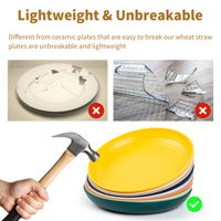 Vaisselle réutilisable sans BPA, compatible micro-ondes, incassable, en plastique PP lisse, ensemble de 8 assiettes.