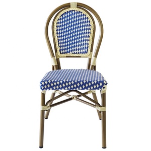restaurant <span class=keywords><strong>de</strong></span> patio <span class=keywords><strong>de</strong></span> couleur bleue multicolore française chaises <span class=keywords><strong>de</strong></span> bistrot <span class=keywords><strong>de</strong></span> rotin en aluminium <span class=keywords><strong>de</strong></span> café extérieur <span class=keywords><strong>de</strong></span> jardin - Product Image 3