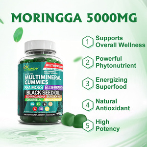 OEM/ODM Meermoos-Multimineral-Gummis mit Schwarzkümmelöl, Ashwagandha, Holunder, <span class=keywords><strong>Chlorella</strong></span>, Manuka-Honig, Vegan, Grüner Apfel Geschmack - Product Image 2