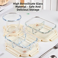 Bestverkochte hittebestendige glazen lunchbox, magnetronbestendig, lekvrij, met deksel voor dagelijks voedsel opbergen