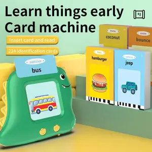 Dinosauro lettore di carte elettroniche macchina di apprendimento giocattolo per bambini inglese parlante flash card dispositivo macchina per la prima educazione