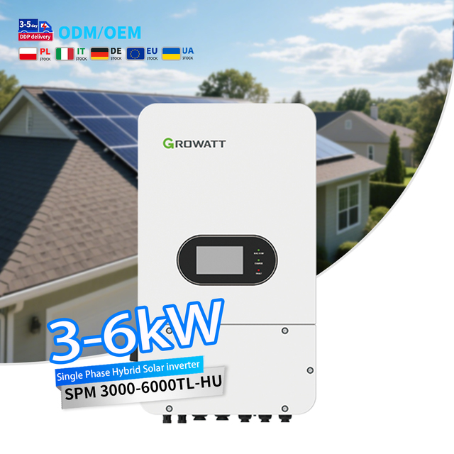 Growatt SPM 3000-6000TL-HU Hybrid Solar Inverter 3KW-6KW Single Phase Battery Storage Home Energy Systemr Efficiency 93%