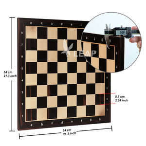 Chapa de madera de arce de ébano 54*54*1,5 cm tablero de ajedrez grande de madera hecho a mano tamaño grande 21 pulgadas tablero de ajedrez - Product Image 3