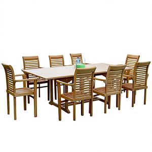 Meubles d'extérieur traditionnels en teck massif de qualité supérieure - Ensemble de meubles de jardin de luxe pour usage hôtelier - Meubles de patio pliables et empilables - Product Image 1