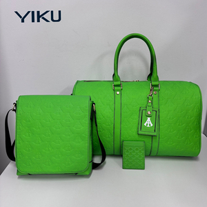 YIKU Logo personalizzato temperatura cambia colore Designer borsone Set borse in <span class=keywords><strong>pelle</strong></span> Pu <span class=keywords><strong>uomo</strong></span> Weekender sport notte borsa da viaggio - Product Image 3