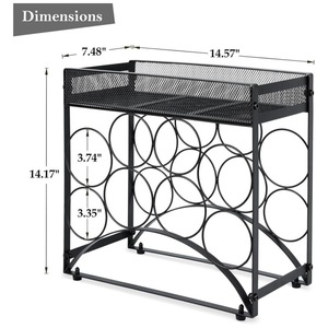 8-bottle countertop wine rack, metal desktop wine rack, wine rack with tray, adjustable for home kitchen countertop dining room. - Product Image 3