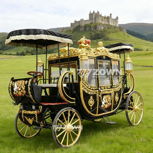 Chariot de princesse royal décoratif haut de gamme, structure robuste à 4 roues, pour cérémonie de mariage, location pour parc d'attractions - Product Image 3