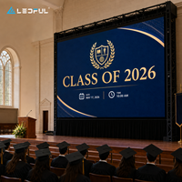 Toile de fond LED P2.6 pour scène de cérémonie de remise des diplômes avec armoires de transport à fixation rapide pour installation fixe