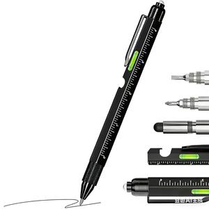 Stylo multifonction 9-en-1 avec lumière LED, stylet, niveau, tournevis, gadgets sympas pour homme/femme/mari/père/mécanicien/petit ami - Product Image 1