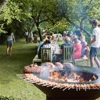 Support de barbecue portable en acier Corten de qualité supérieure, certifié CE, avec allumage automatique, design moderne, surface antiadhésive, pliable