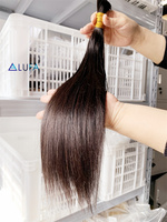 DX515 bundel rambut manusia Virgin yang tidak diproses gambar ganda hitam murah ekstensi di stok tulang lurus 18 inci siap untuk dikirim