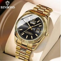 Jam Tangan Pria BINBOND 7012 B0733 0733 Merk Bisnis Quartz Klasik Tahan Air Bercahaya Kalender Fashion Reloj Arloji Pria