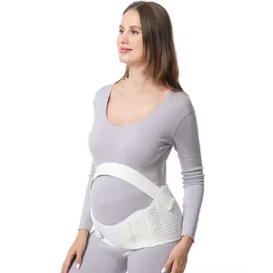 孕妇腰带-怀孕支撑-腰部/背部/腹部带，腹部支撑-白色-加大码