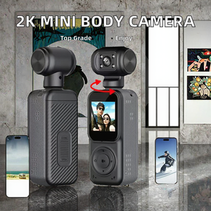 Cámara Vlog WIFI 2K con Cámaras Delanteras y Traseras Dobles de 120° °   Cámara Corporal Giratoria Portátil, Grabadora de Seguridad para Viajes y Blogging - Product Image 2