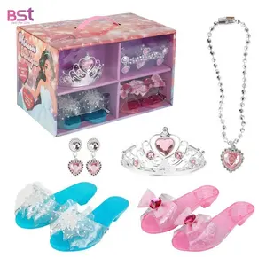 Kid Beauty Set Toys Baby Game Pretend 4-Grid Shoes Box Princess Jewelry Dress Up Toys & Jewelry Boutique For Girls For All Girls