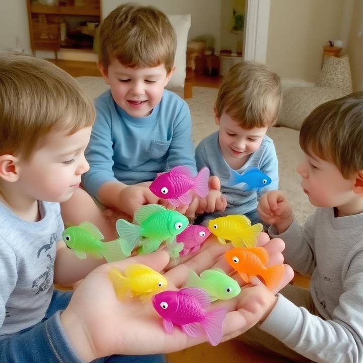Горячая распродажа, 3D Красочные золотые рыбки сжимаемая игрушка, популярные дешевые пластиковые игрушки для детей, материал для торговых автоматов, капсула, игрушка