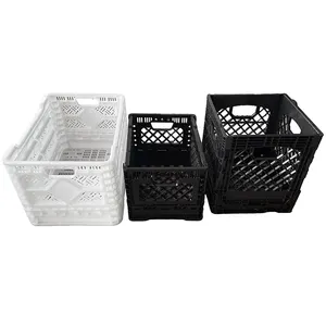 Kunststoff HDPE Gebraucht Lebensmittel qualität Mesh Stapelbar Moving Crate Transport Stapelbare Lagerung Faltbare Kunststoff Milch kiste